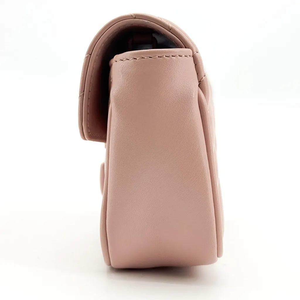 Gucci GG Marmont Super Mini Matelasse Shoulder Bag Pink Pink Leather Very good - Model View