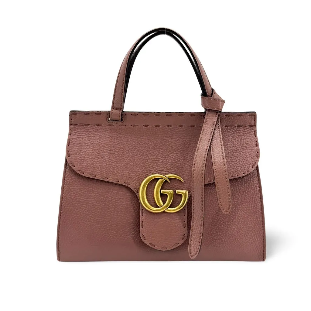 Gucci GG Marmont Mini Top Handle Bag Dusty Pink
