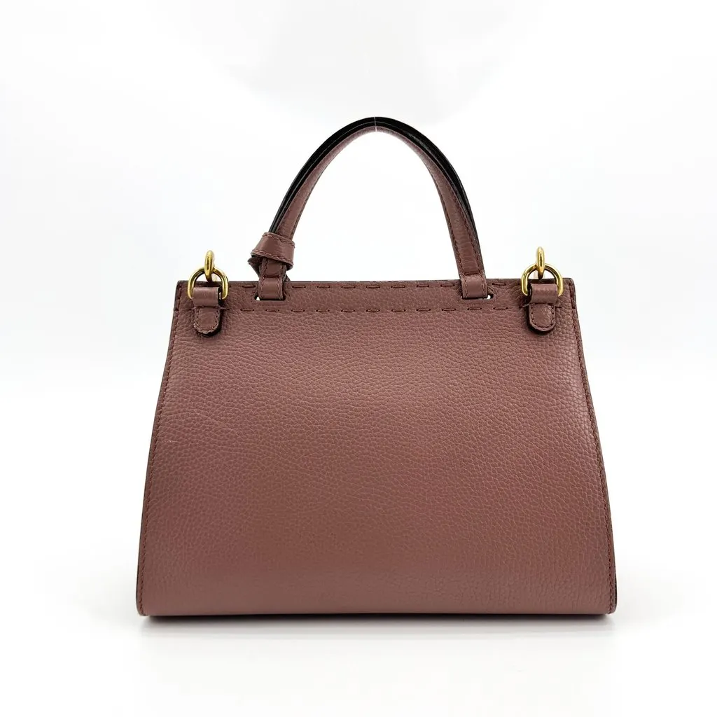 Gucci GG Marmont Mini Top Handle Bag Dusty Pink Pink Leather Good - Back View