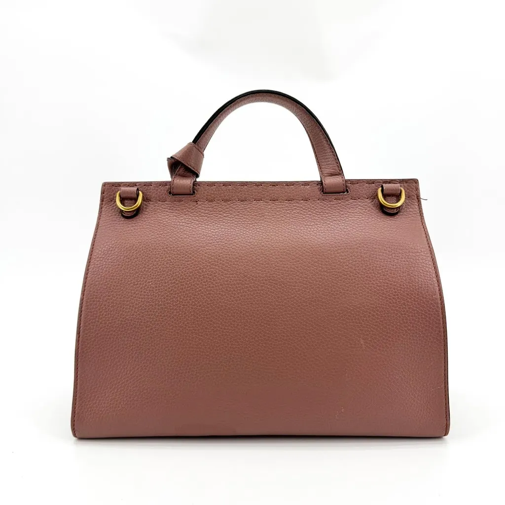 Gucci Dahlia Mini Top Handle Bag Dusty Pink Pink Leather Fair - Back View