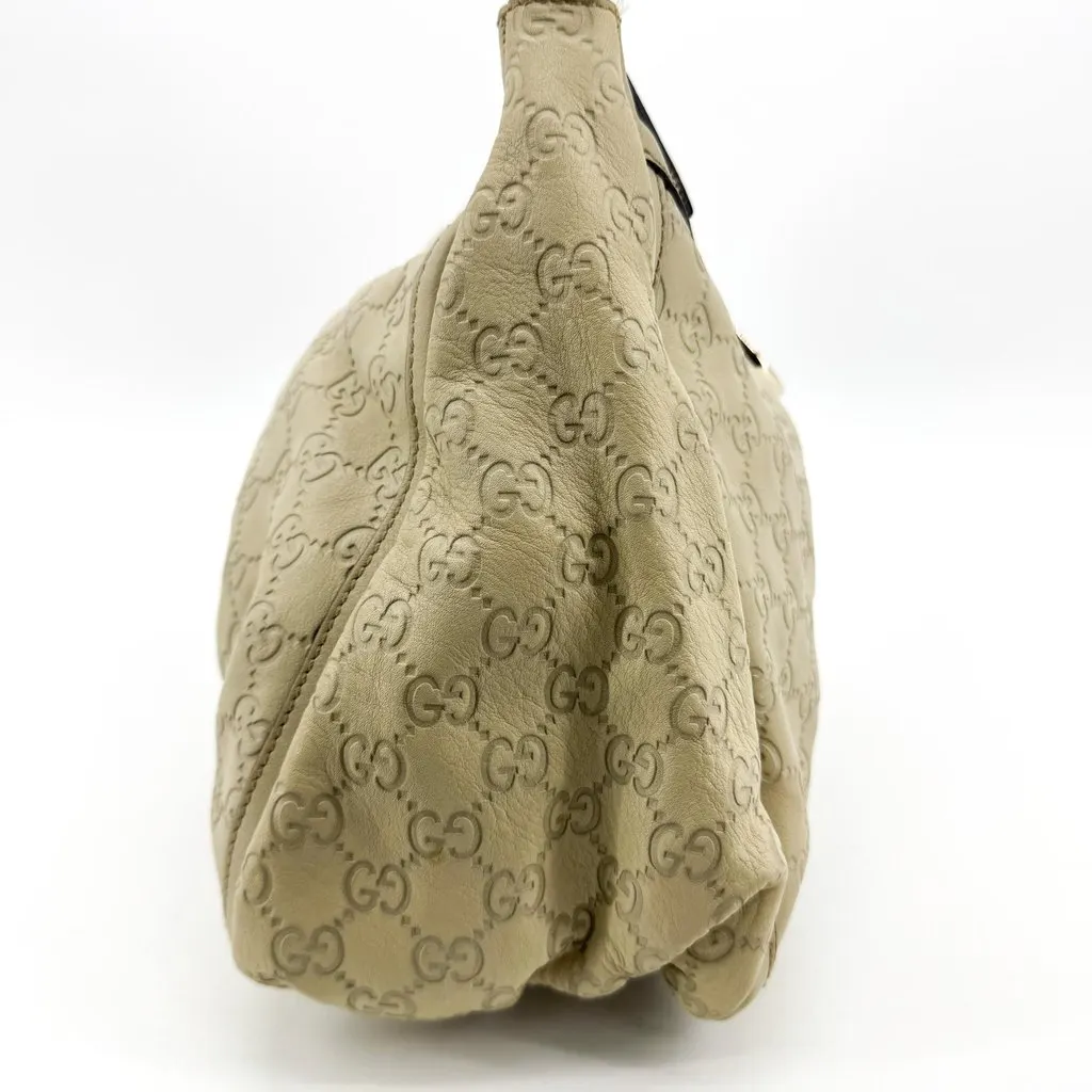 Gucci Guccissima Abbey D-Ring Hobo Bag Beige Beige Leather Good - Box View