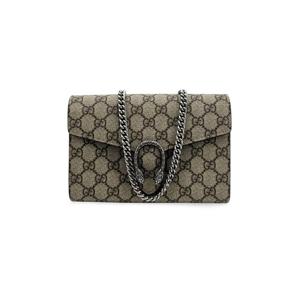Gucci Dionysus GG Supreme Super Mini Bag Beige Ebony Beige Canvas Very good - Front View