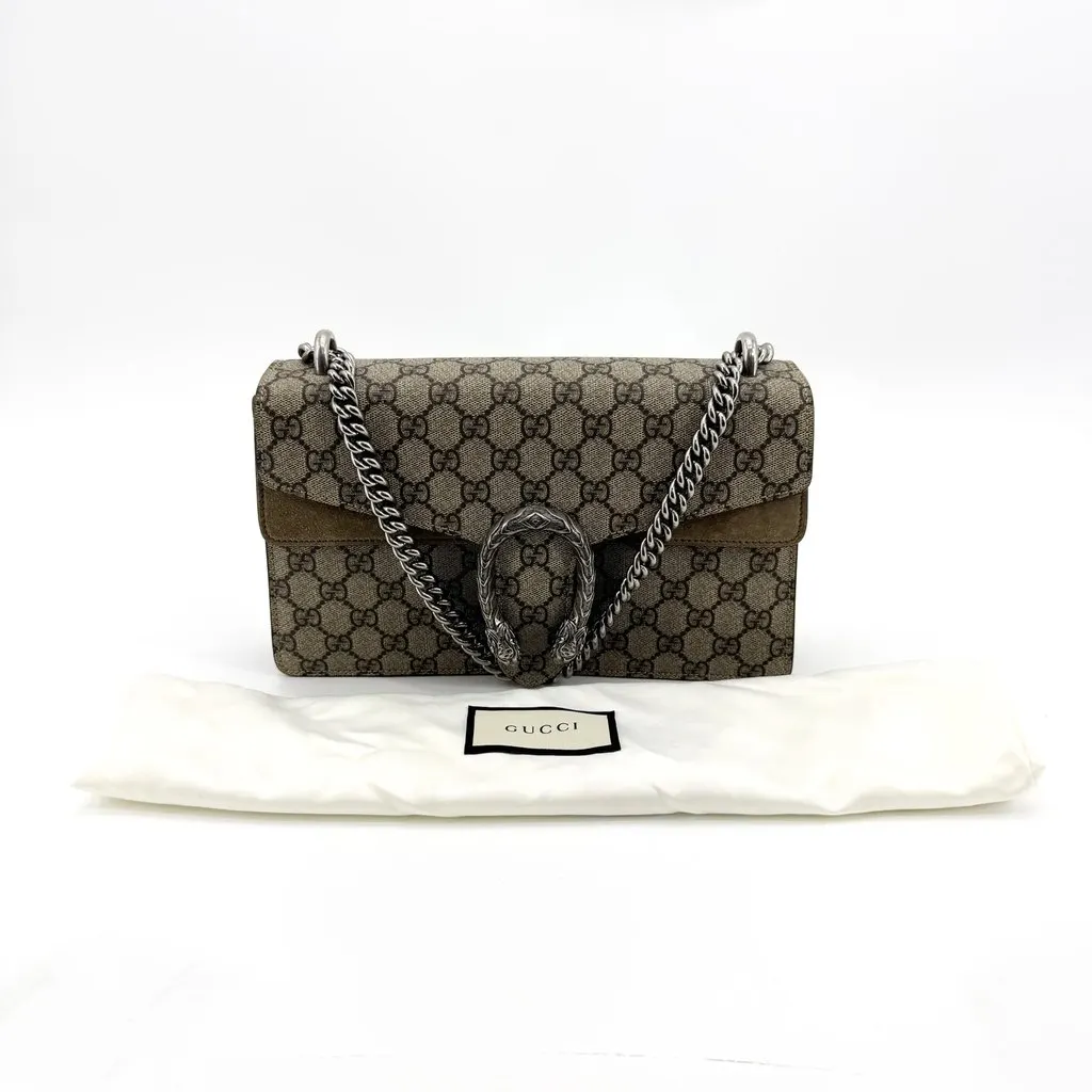 Gucci Dionysus GG Small Shoulder Bag Beige Ebony Taupe Beige Canvas Very good - Back View