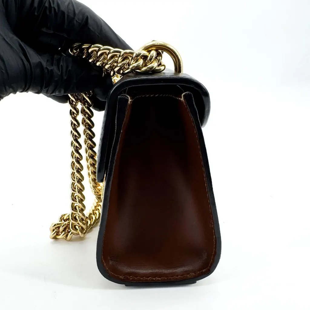 Gucci Padlock GG Small Shoulder Bag Black Beige Canvas Very good - Inside View