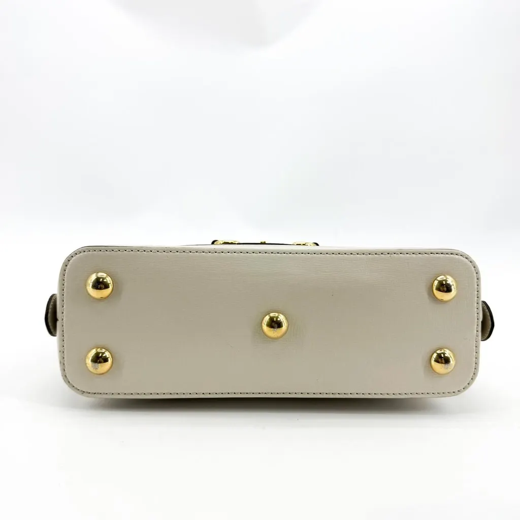 Gucci Horsebit 1955 Small Top Handle Bag White GG Supreme Beige Canvas Very good - Box View
