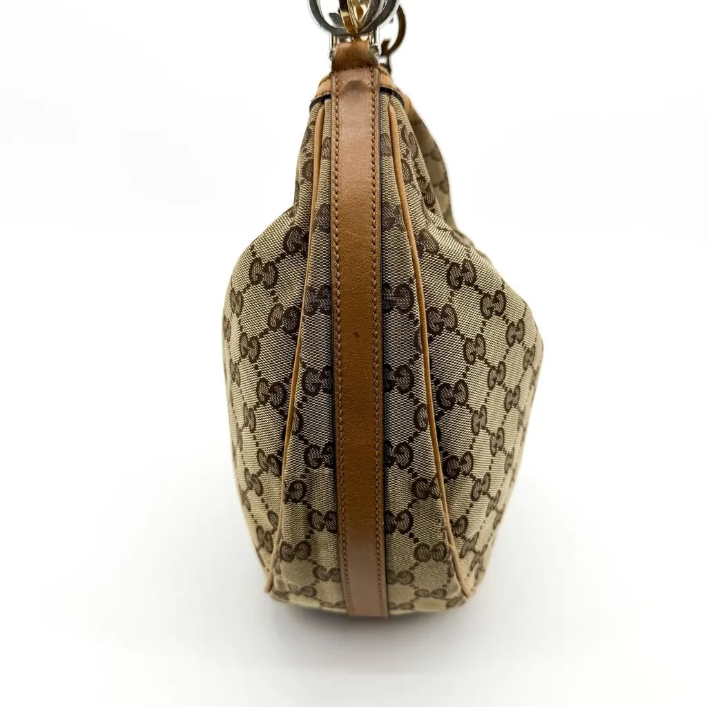 Gucci GG Canvas Charlotte Hobo Bag Beige Brown Beige Canvas Fair - Box View