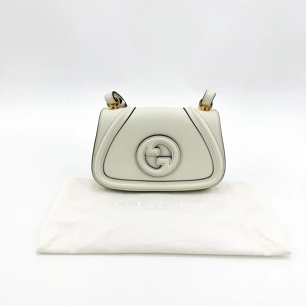 Gucci Blondie Mini Shoulder Bag White White Leather Very good - Back View