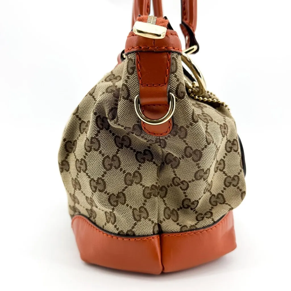 Gucci GG Canvas Sukey Top Handle Bag Beige Brown Beige Canvas Fair - Box View