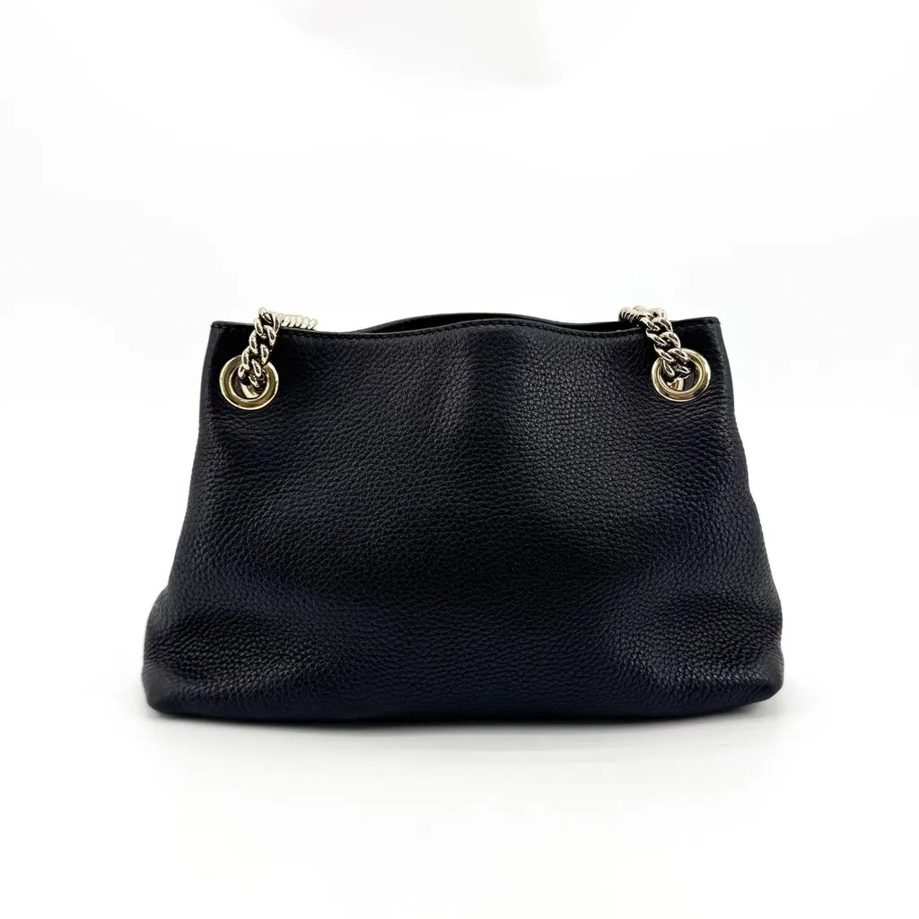 Gucci Soho Interlocking G Chain Shoulder Bag Small Black Black Leather Very good - Inside View