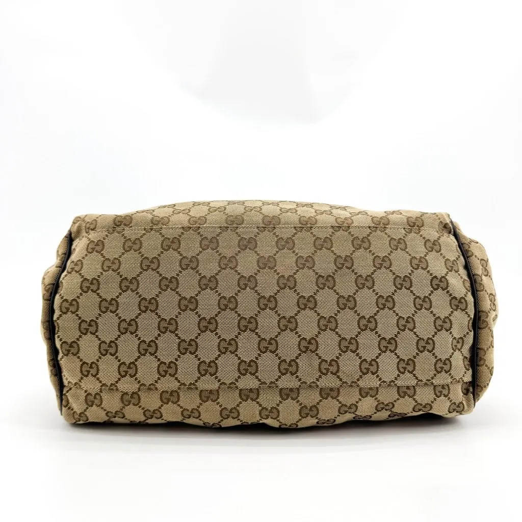 Gucci GG Canvas Sukey Tote Bag Beige Black Beige Canvas Good - Box View