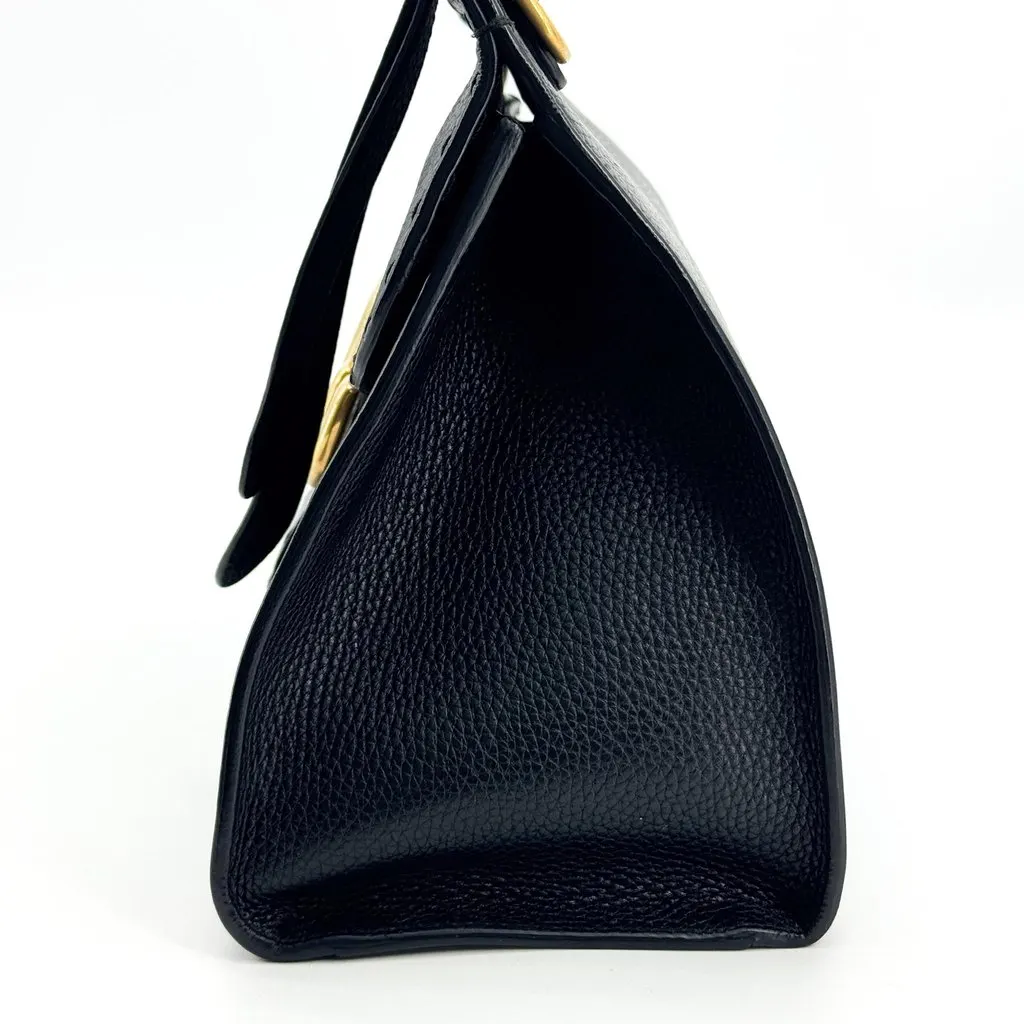 Gucci Small Double G Leather Top Handle Bag Black Black Leather Very good - Model View