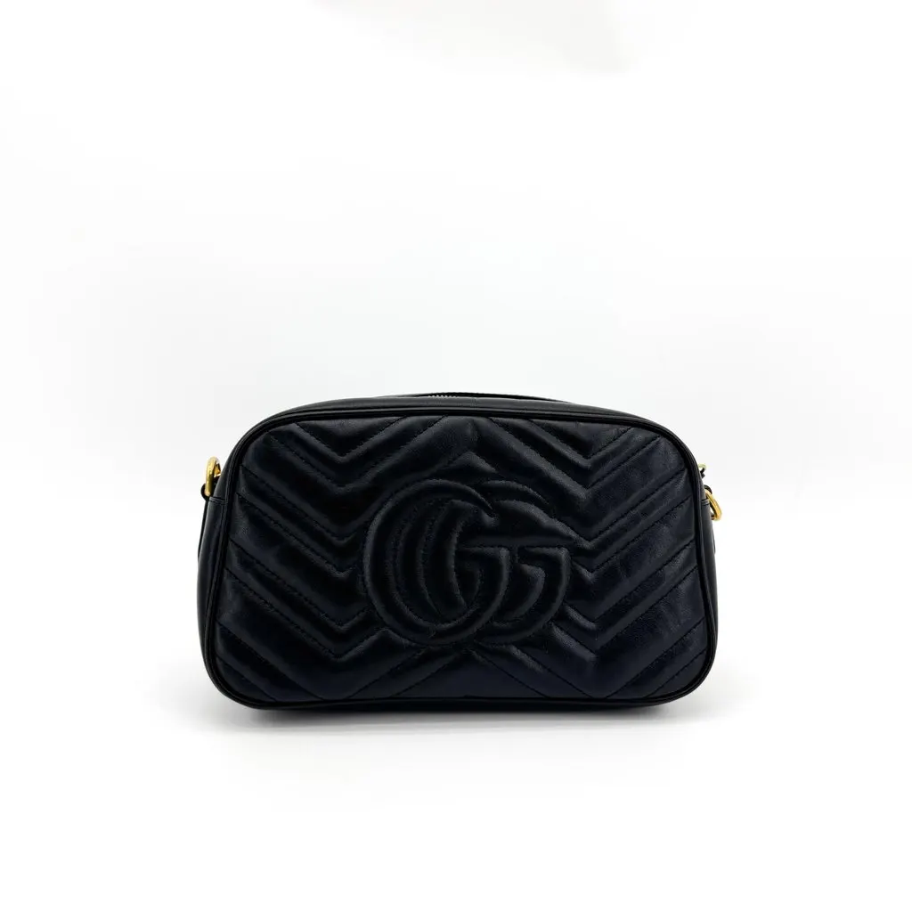 Gucci GG Marmont Small Matelasse Shoulder Bag Black Black Leather Good - Inside View