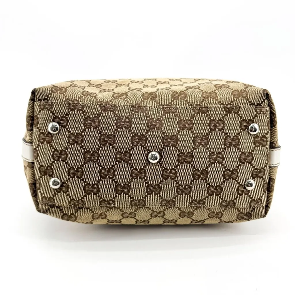 Gucci GG Canvas Princey Tote Bag Beige White Beige Canvas Fair - Box View