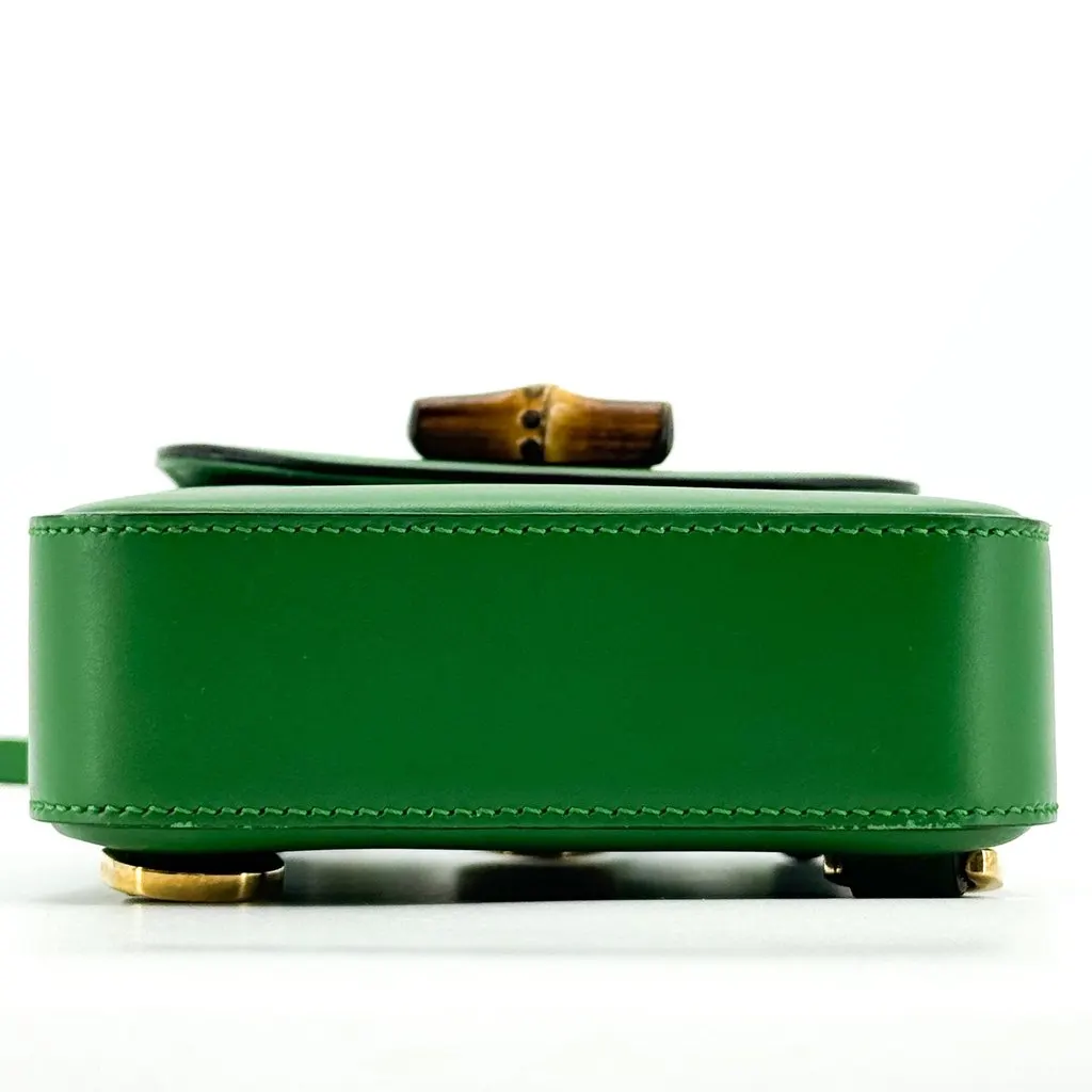 Gucci Bamboo 1947 Mini Crossbody Bag Green Brown Leather Very good - Box View