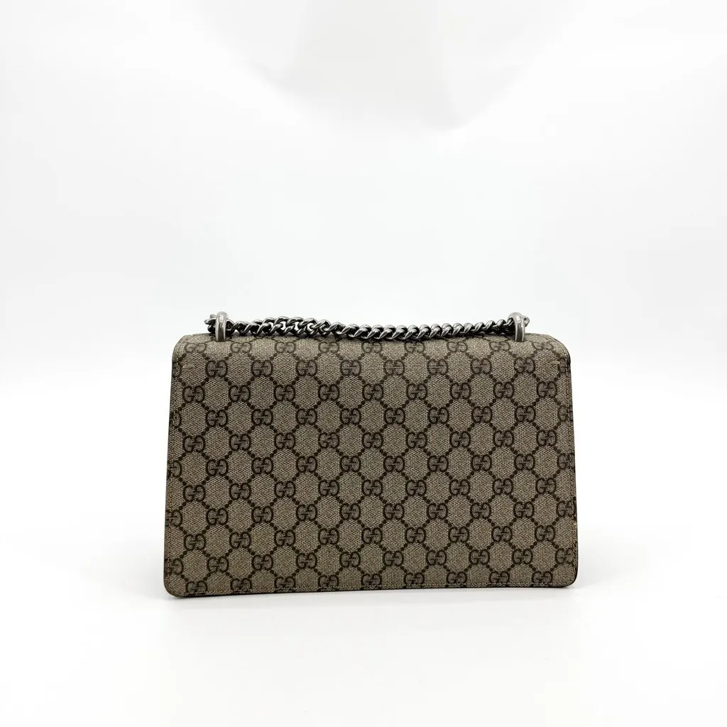 Gucci Dionysus Small GG Shoulder Bag Beige Ebony Beige Canvas Good - Back View