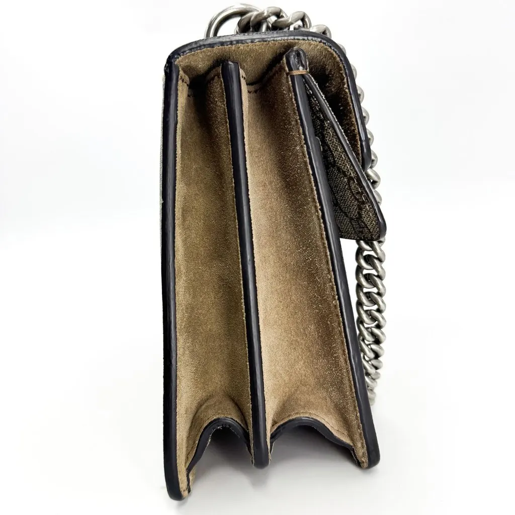 Gucci Dionysus Small GG Shoulder Bag Beige Ebony Beige Canvas Good - Model View