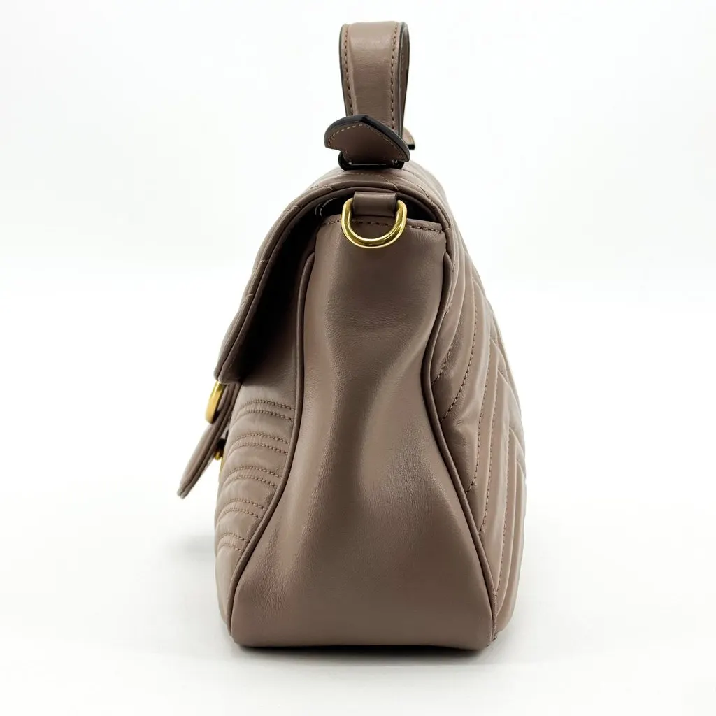 Gucci GG Marmont Mini Top Handle Bag Brown Brown Leather Good - Box View
