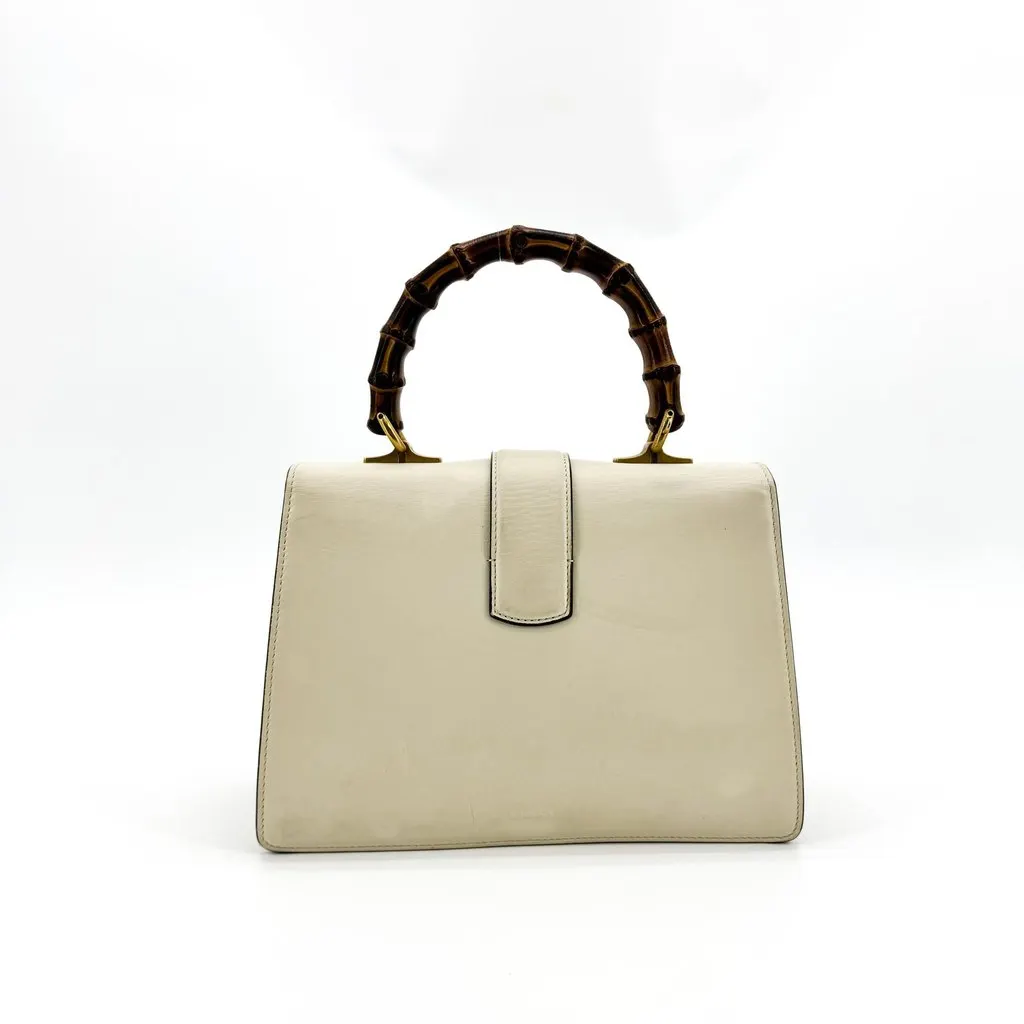 Gucci Dionysus Bamboo Leather Top Handle Bag Ivory Brown Leather Fair - Inside View