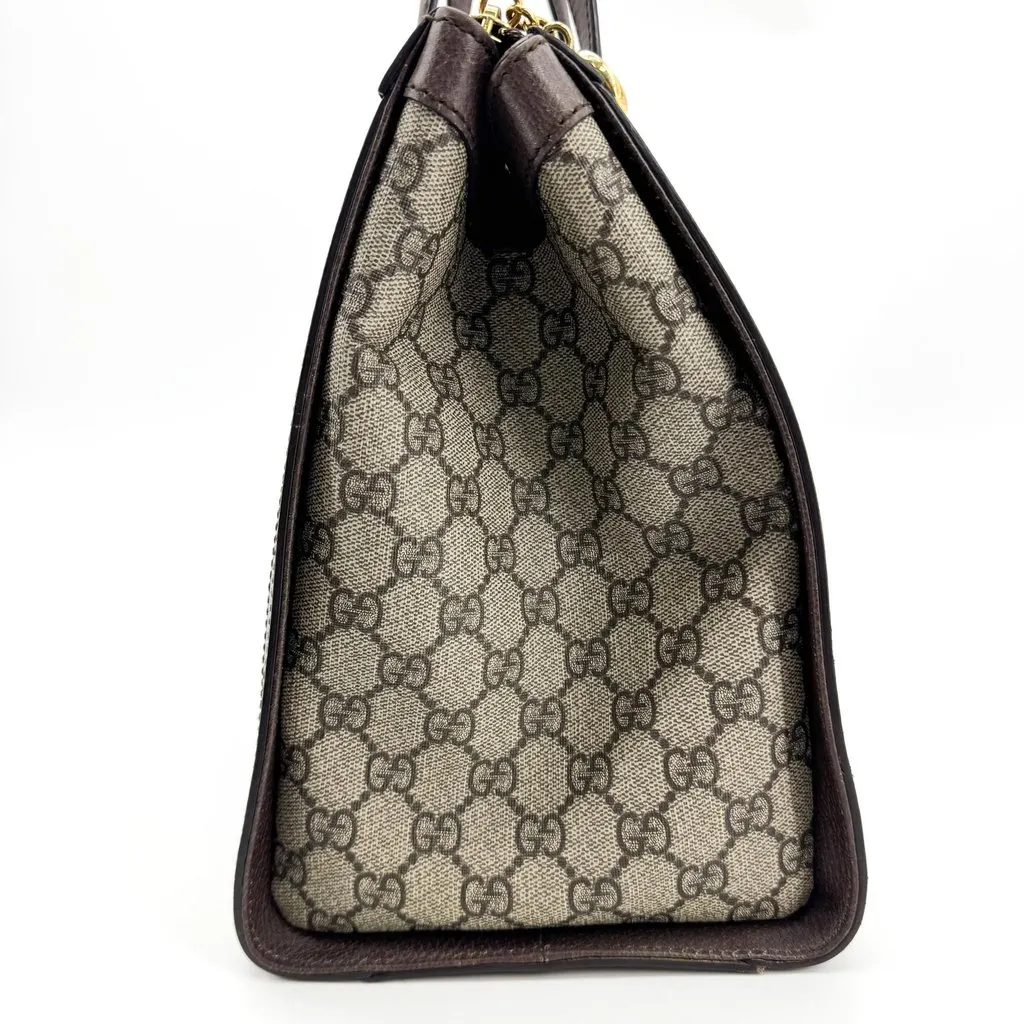Gucci Ophidia GG Medium Tote Bag Beige Brown Beige Canvas Good - Box View