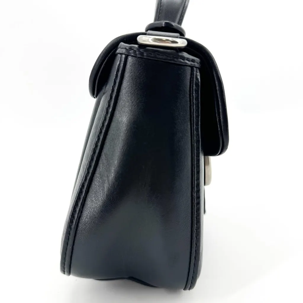 Gucci GG Marmont Mini Top Handle Bag Black Silver Hardware Black Leather Good - Box View