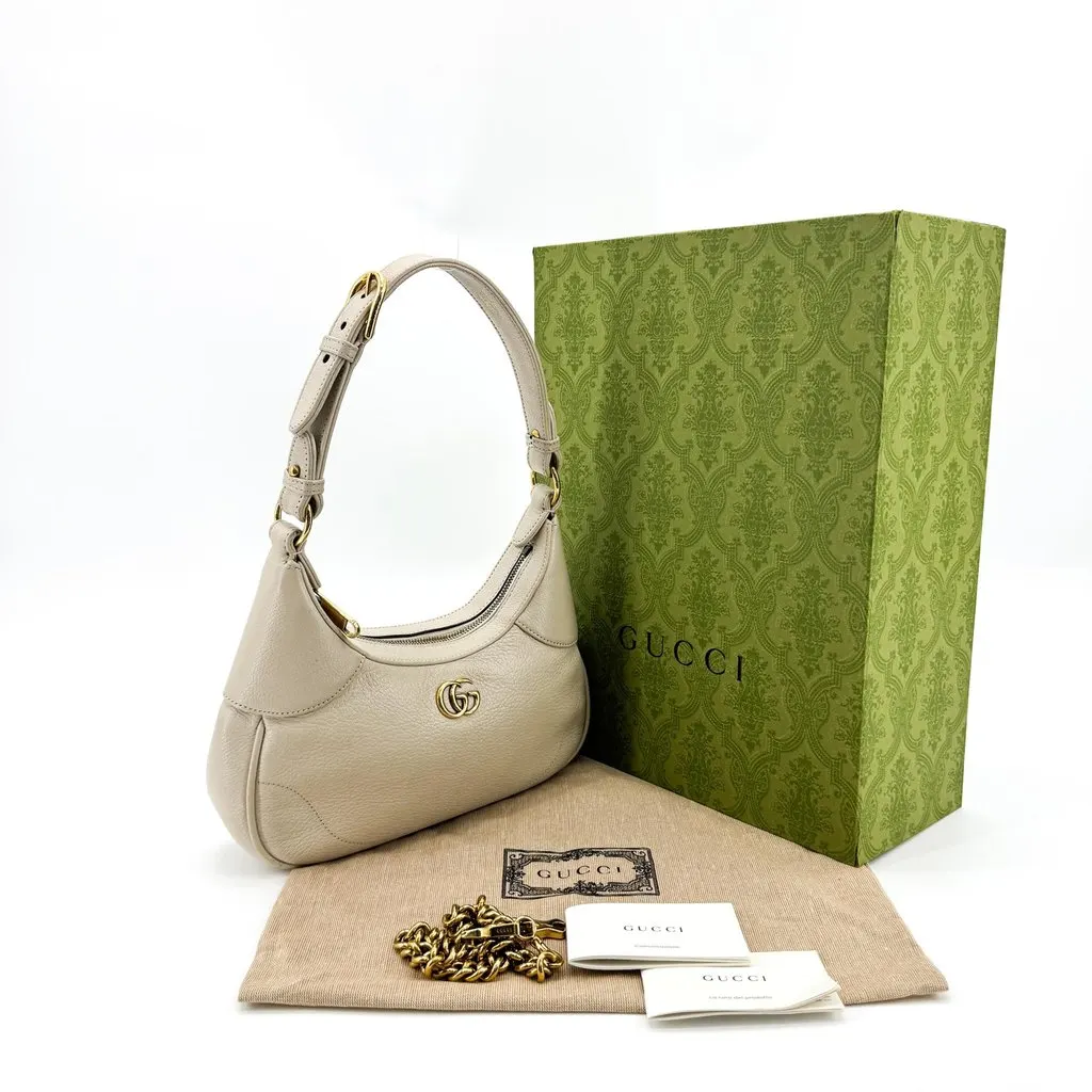 Gucci Aphrodite Mini Shoulder Bag Beige Beige Leather Good - Back View