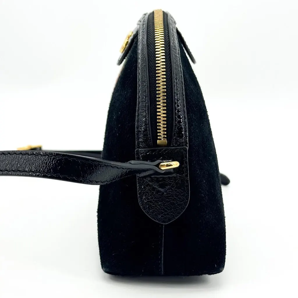 Gucci Ophidia Small Velvet Shoulder Bag Black Black Velvet Good - Model View