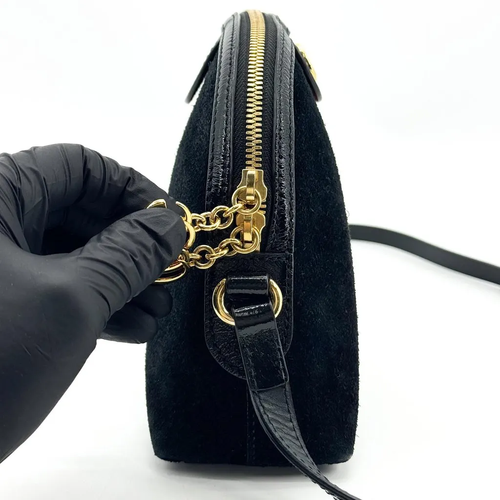 Gucci Ophidia Small Velvet Shoulder Bag Black Black Velvet Good - Box View