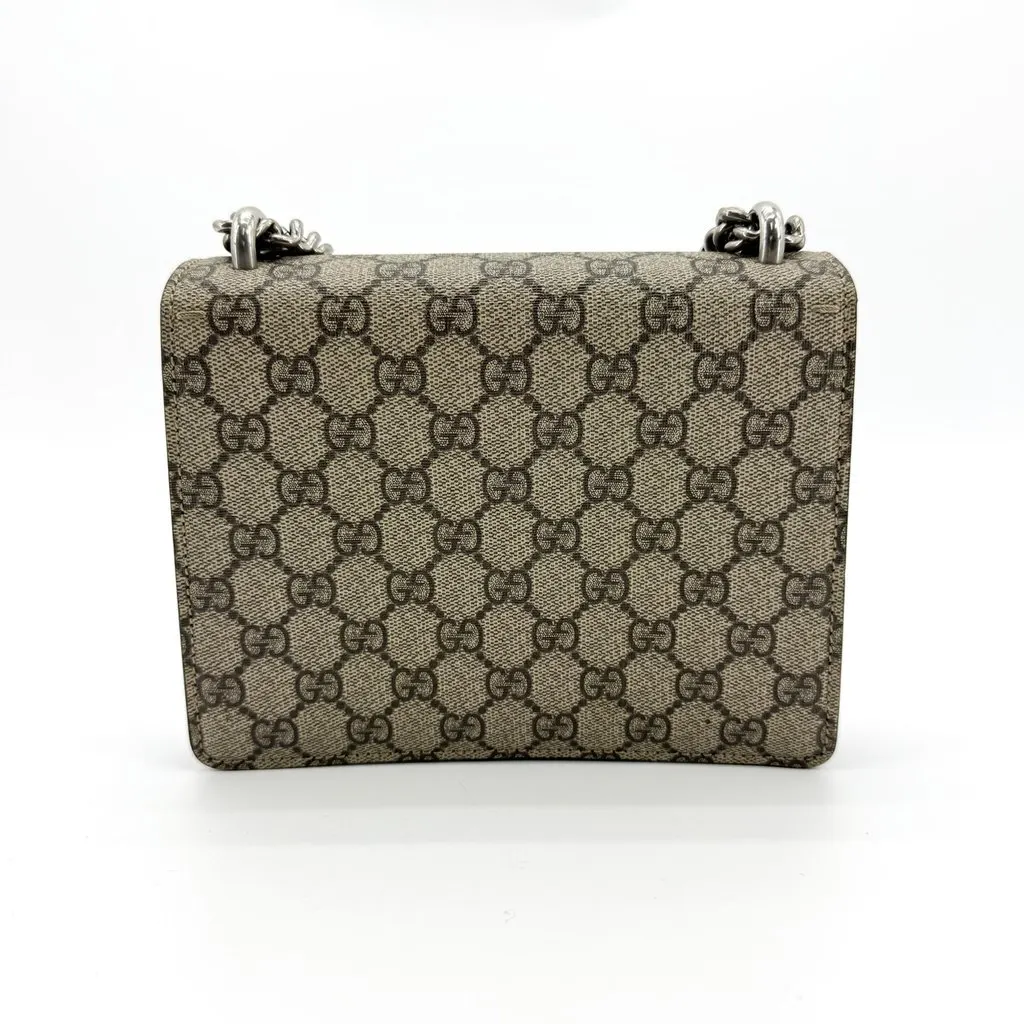 Gucci Dionysus Super Mini GG Supreme Chain Shoulder Bag Beige Brown Beige Canvas Very good - Back View