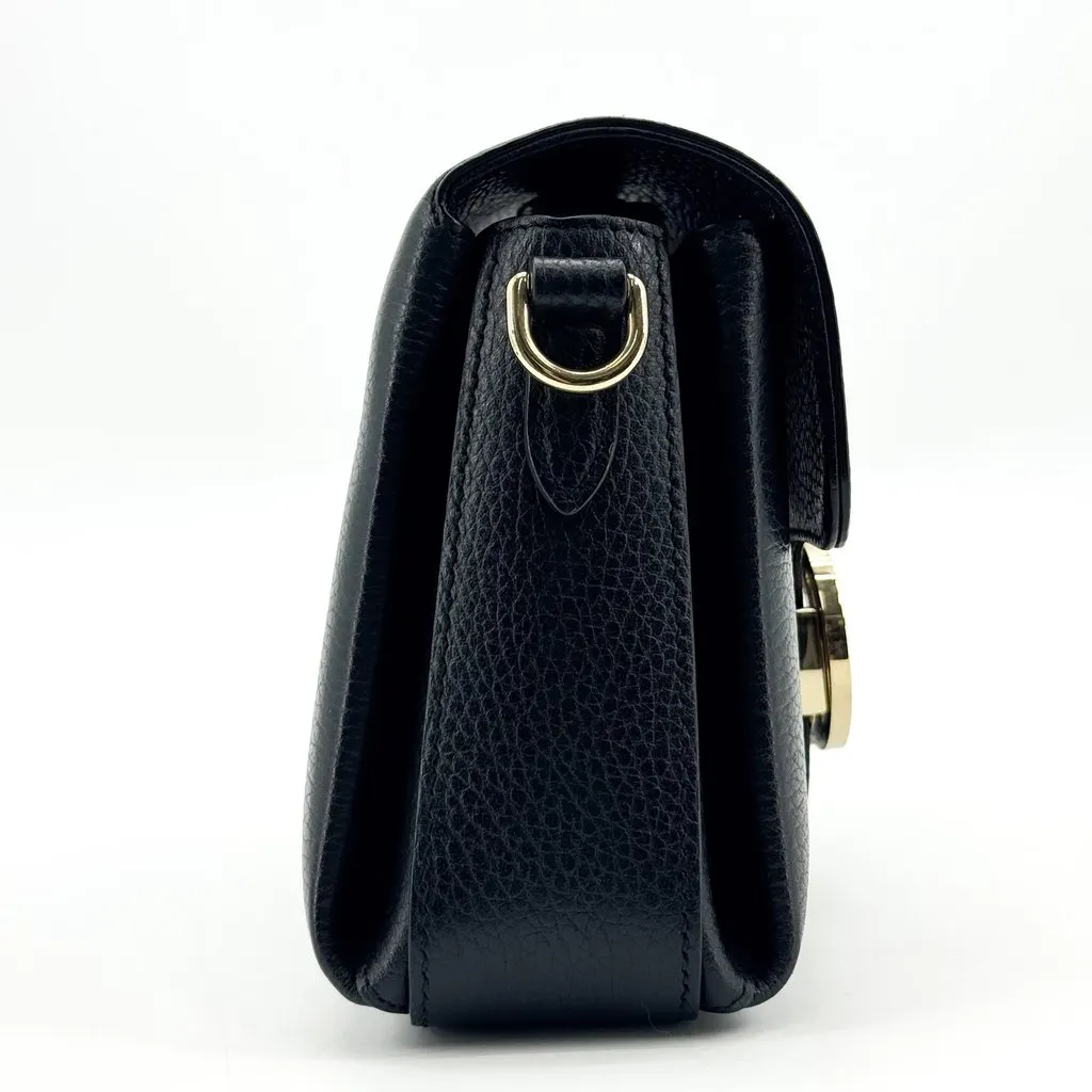 Gucci Interlocking G Mini Shoulder Bag Black Black Leather Very good - Box View