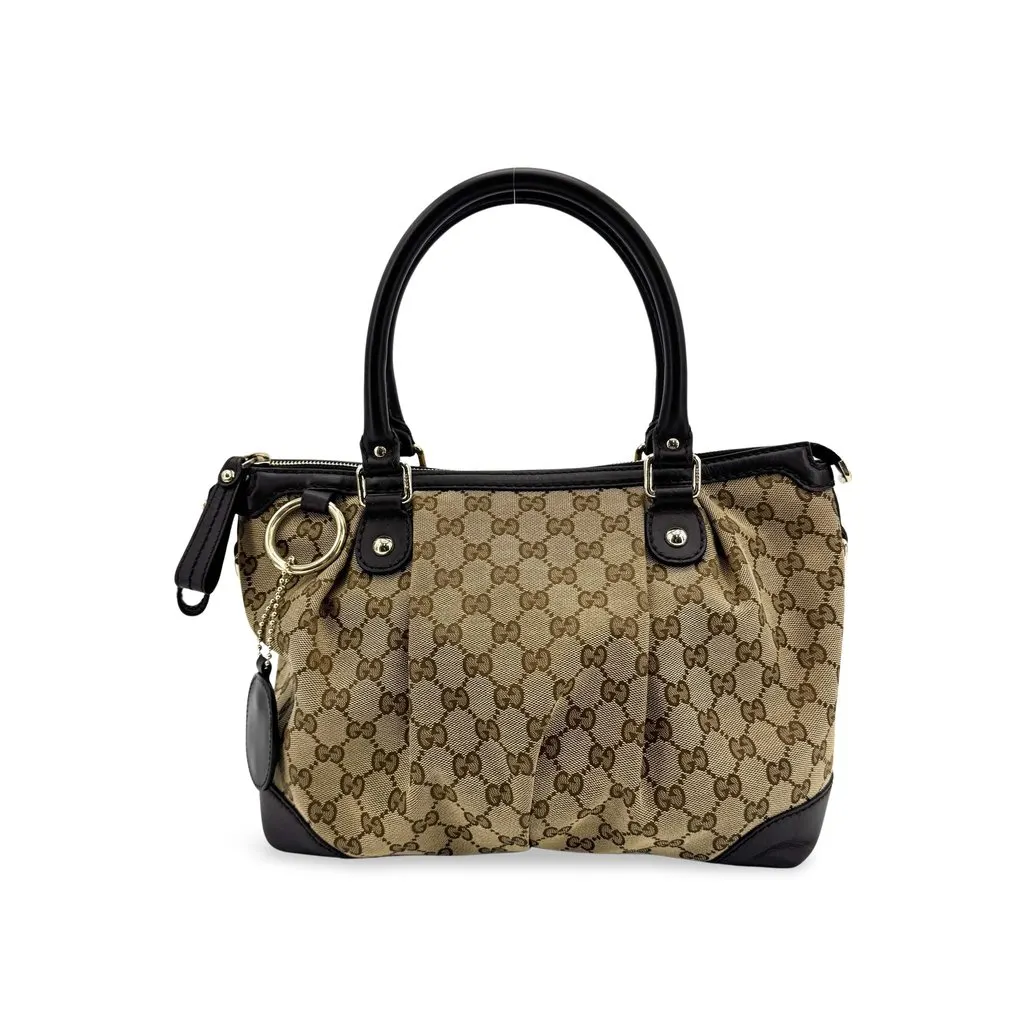 Gucci Sukey GG Canvas Tote Bag Brown Beige