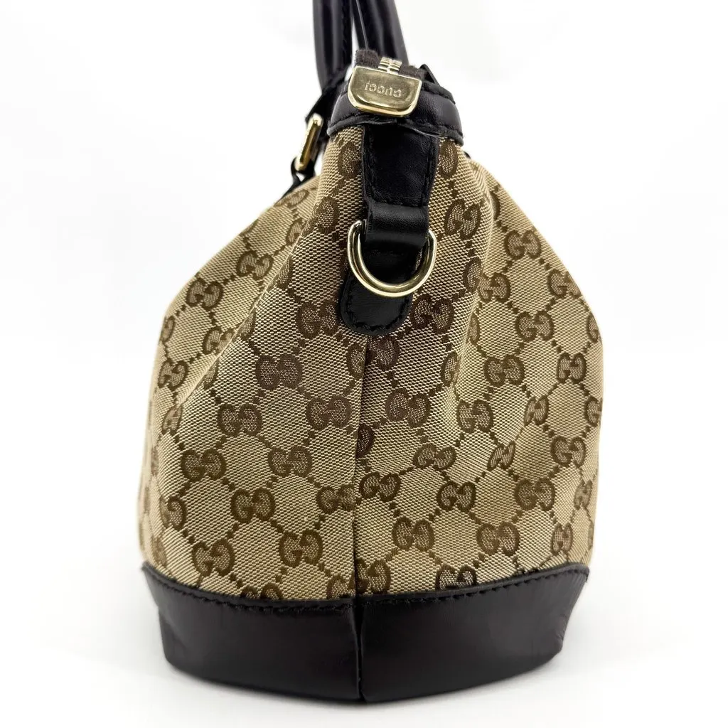 Gucci Sukey GG Canvas Tote Bag Brown Beige Beige Canvas Good - Model View