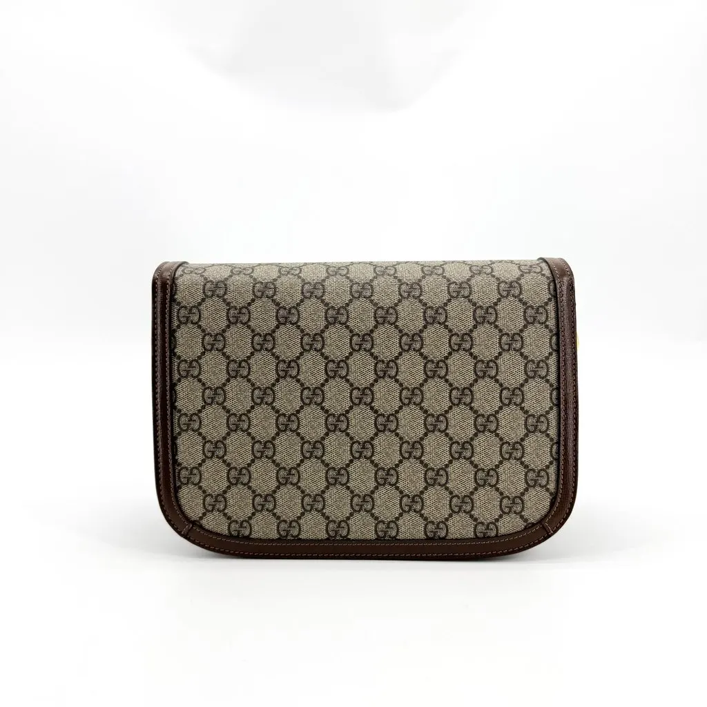 Gucci Horsebit 1955 Mini Shoulder Bag Beige Ebony Beige Canvas Very good - Back View
