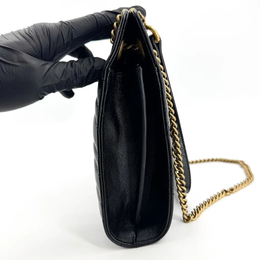 Gucci GG Marmont Small Matelasse Shoulder Bag Black Black Leather Good - Box View