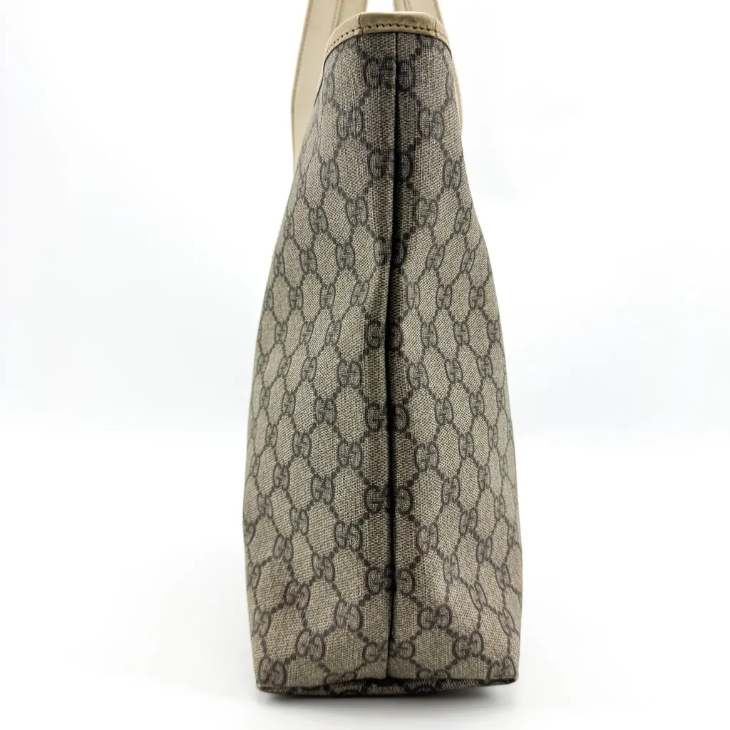 Gucci GG Supreme Canvas Tote Bag Ivory Beige Canvas Good - Inside View