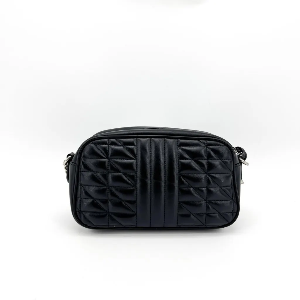 Gucci GG Marmont Small Matelasse Shoulder Bag Black Black Leather Good - Back View