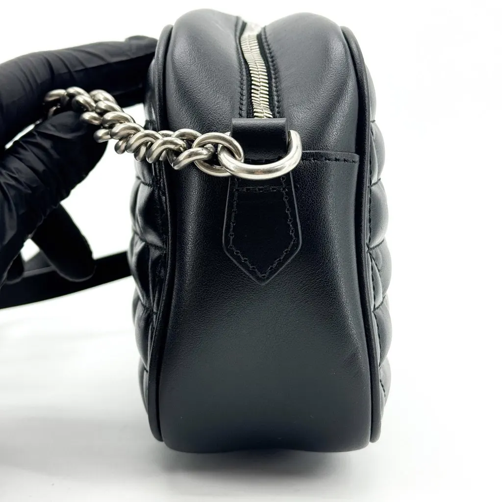 Gucci GG Marmont Small Matelasse Shoulder Bag Black Black Leather Good - Inside View
