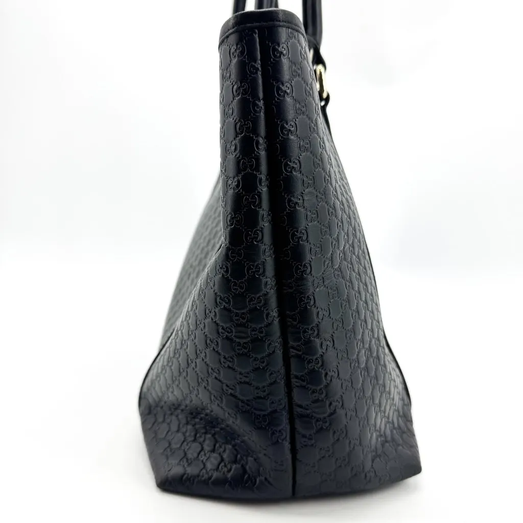 Gucci Microguccissima Tote Bag Black Black Leather Very good - Inside View