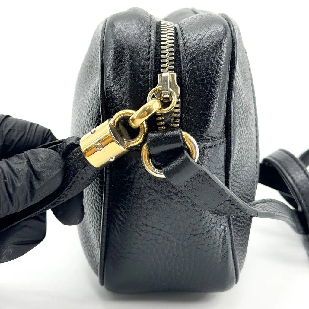 Gucci Soho Disco Mini Shoulder Bag Black Black Leather Good - Model View