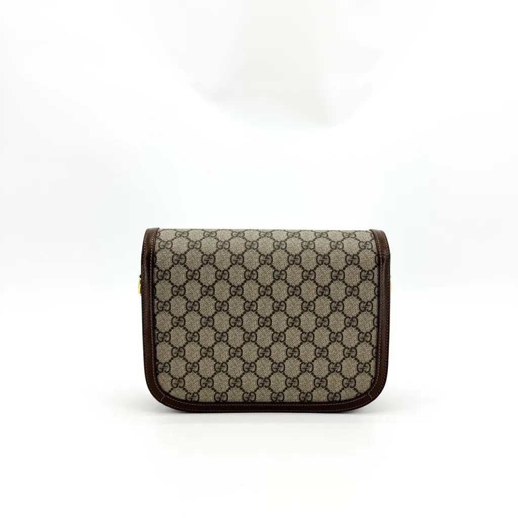 Gucci Horsebit 1955 Mini Shoulder Bag Beige Brown Beige Canvas Very good - Back View