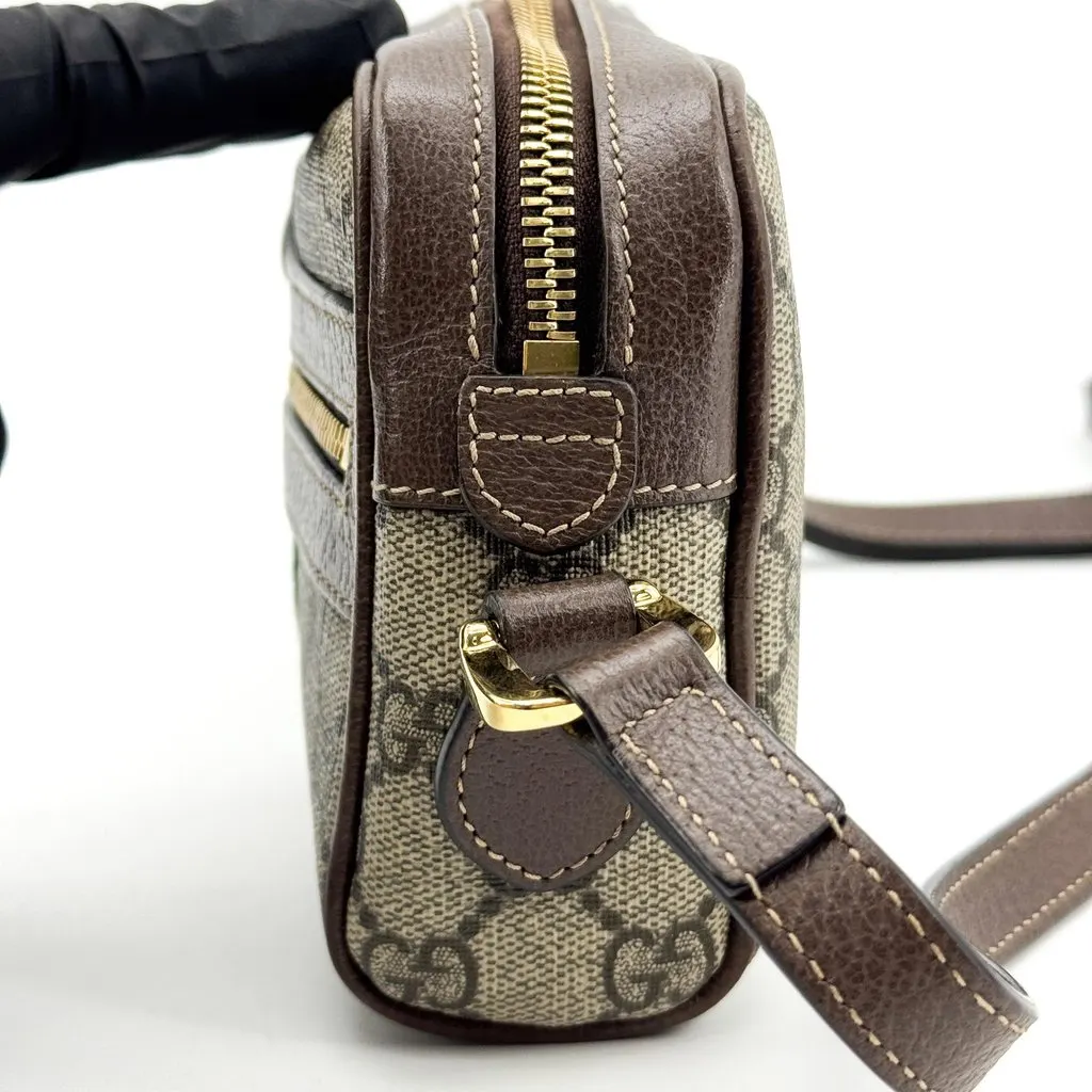 Gucci Ophidia GG Mini Shoulder Bag Beige Ebony Beige Canvas Good - Box View