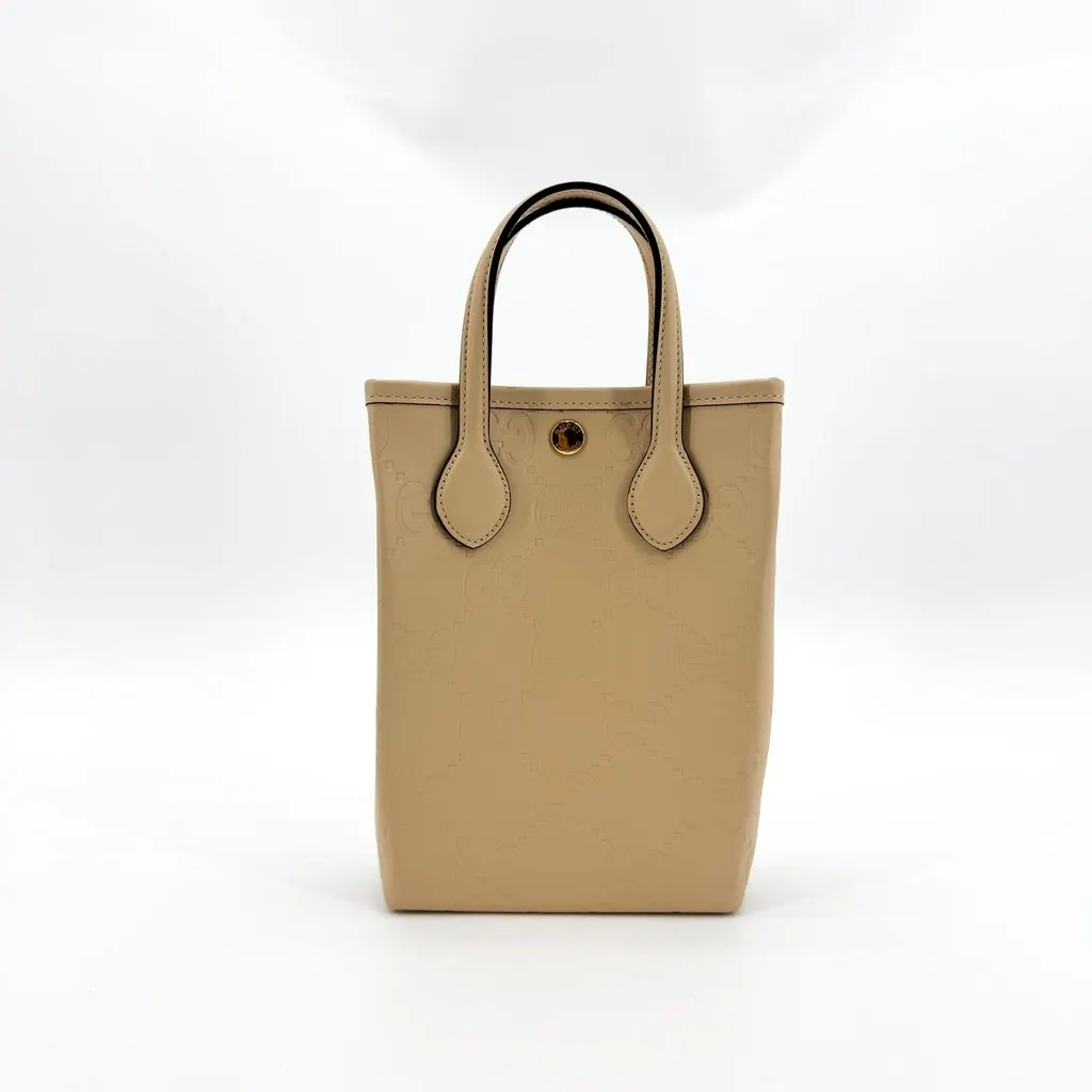 Gucci GG Mini Tote Bag Beige Beige Leather Very good - Inside View