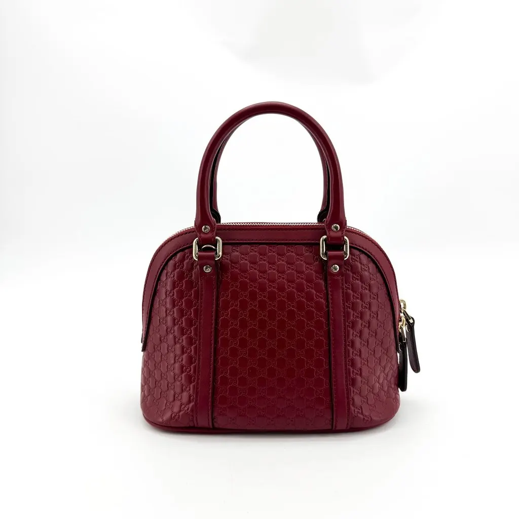 Gucci Microguccissima Dome Handbag Mini Red Red Leather Good - Inside View