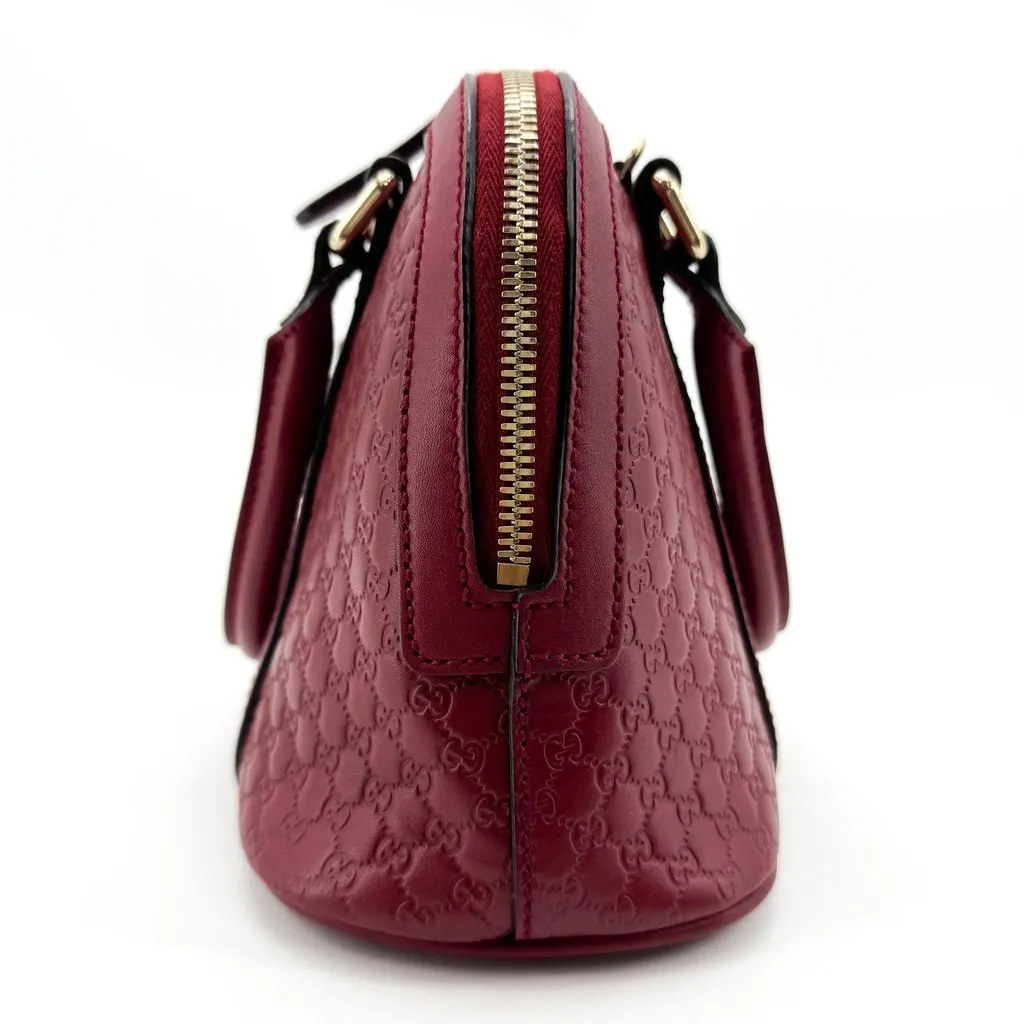 Gucci Microguccissima Dome Handbag Mini Red Red Leather Good - Box View