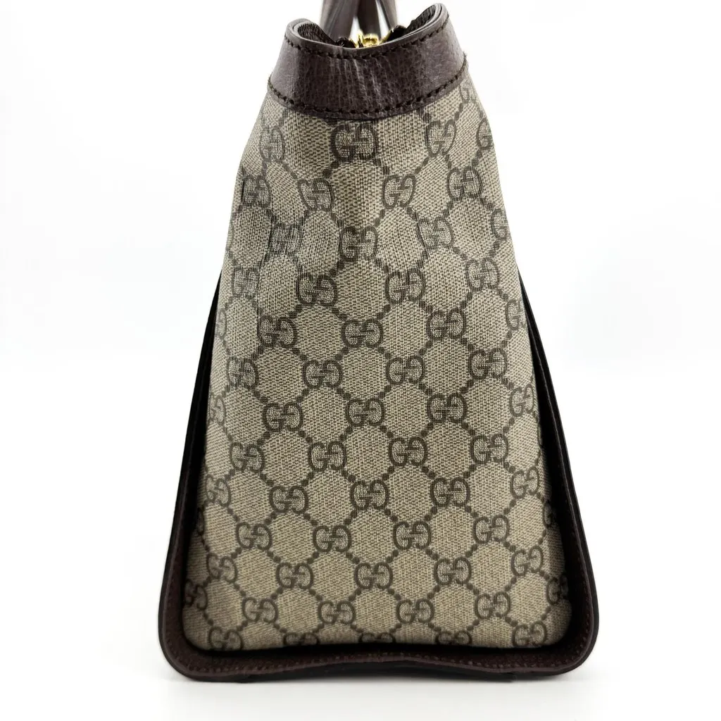 Gucci Ophidia GG Medium Tote Bag Brown Beige Canvas Good - Box View