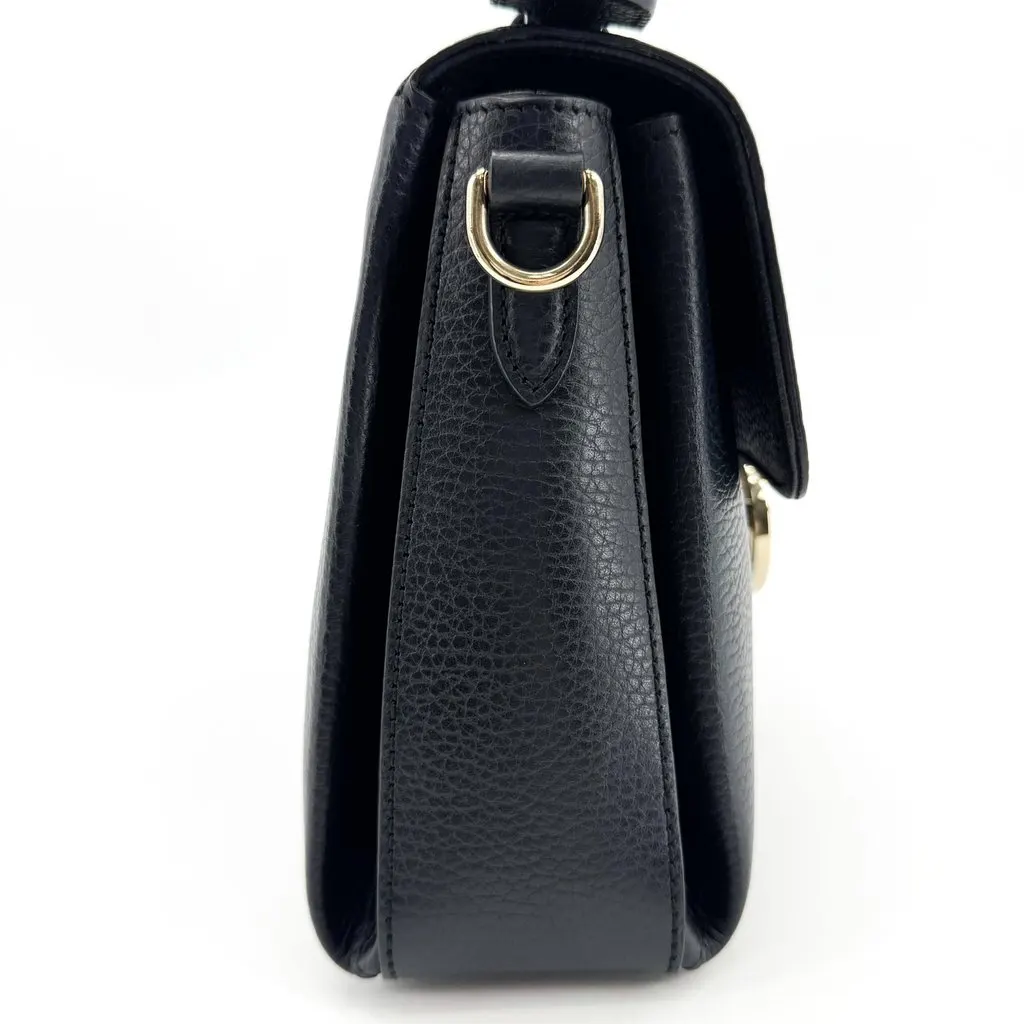 Gucci Interlocking G Small Top Handle Shoulder Bag Black Black Leather Very good - Box View