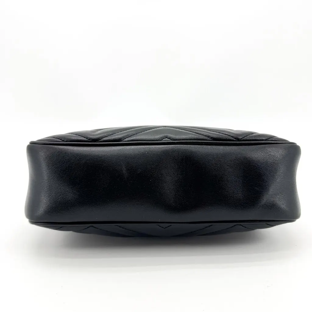 Gucci GG Marmont Small Matelasse Shoulder Bag Black Black Leather Good - Box View