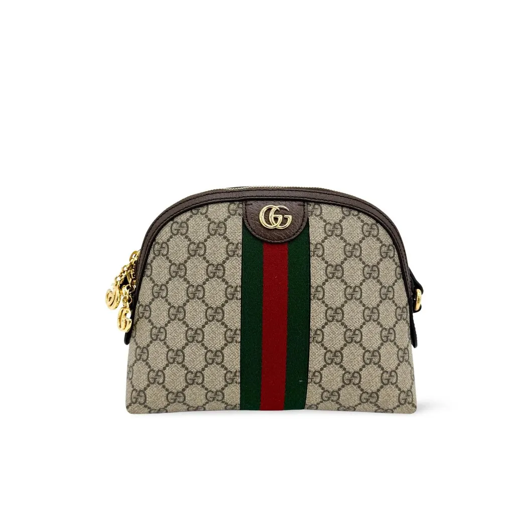 Gucci Ophidia GG Small Shoulder Bag Beige Ebony Beige Canvas Very good - Front View