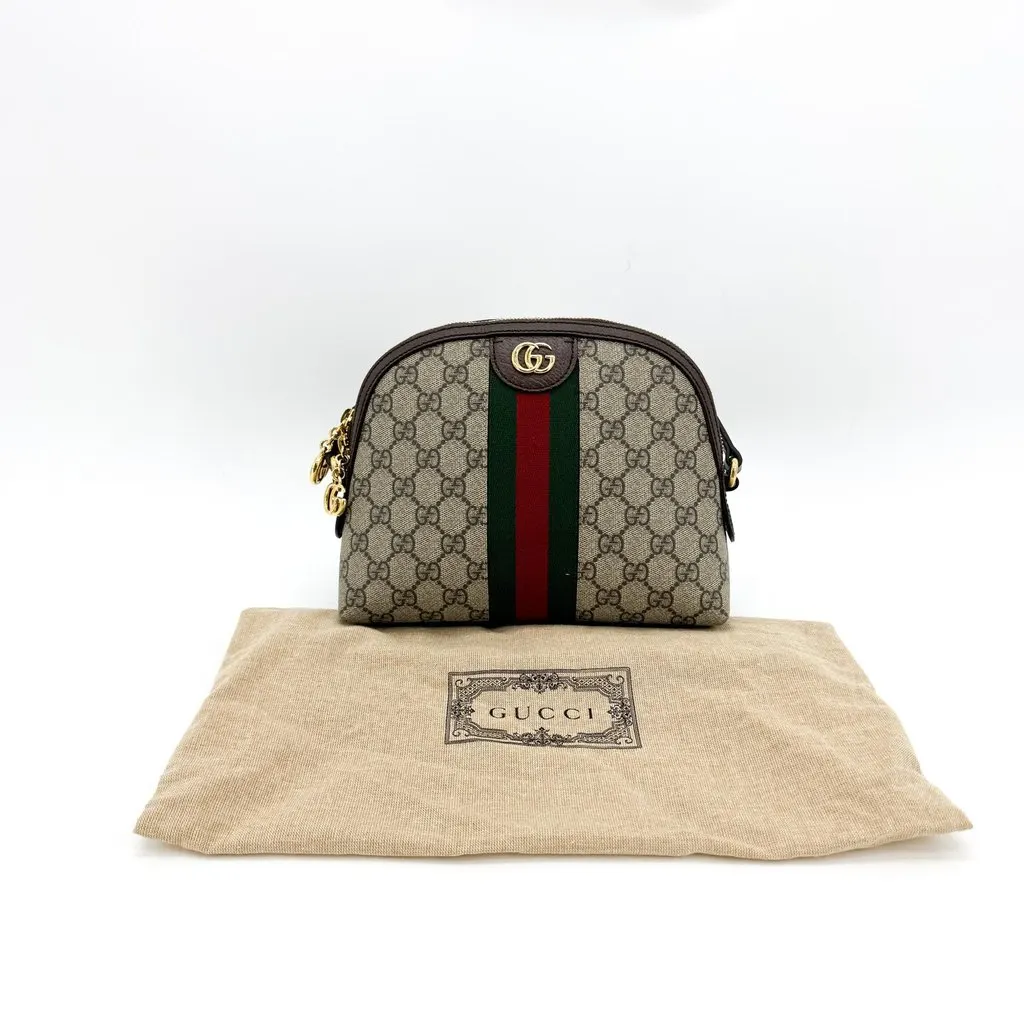 Gucci Ophidia GG Small Shoulder Bag Beige Ebony Beige Canvas Very good - Back View