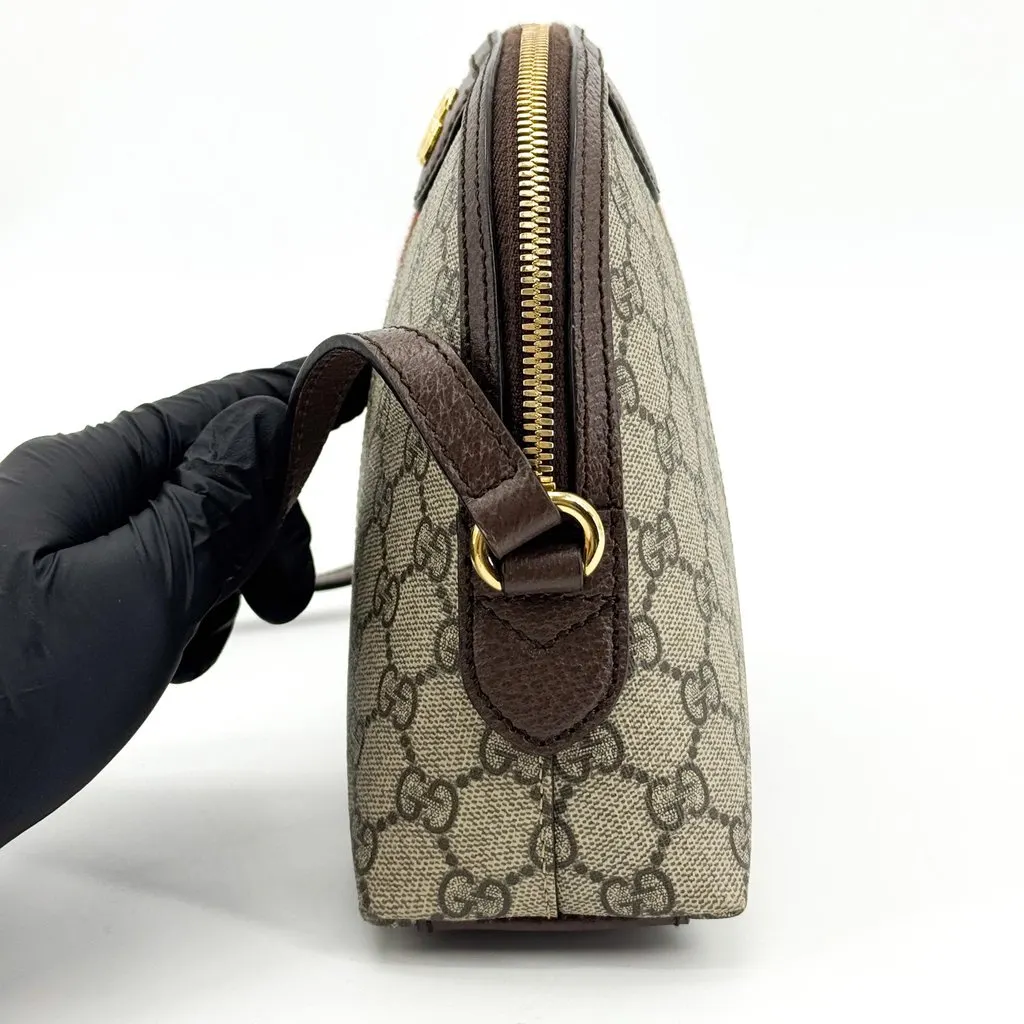 Gucci Ophidia GG Small Shoulder Bag Beige Ebony Beige Canvas Very good - Model View