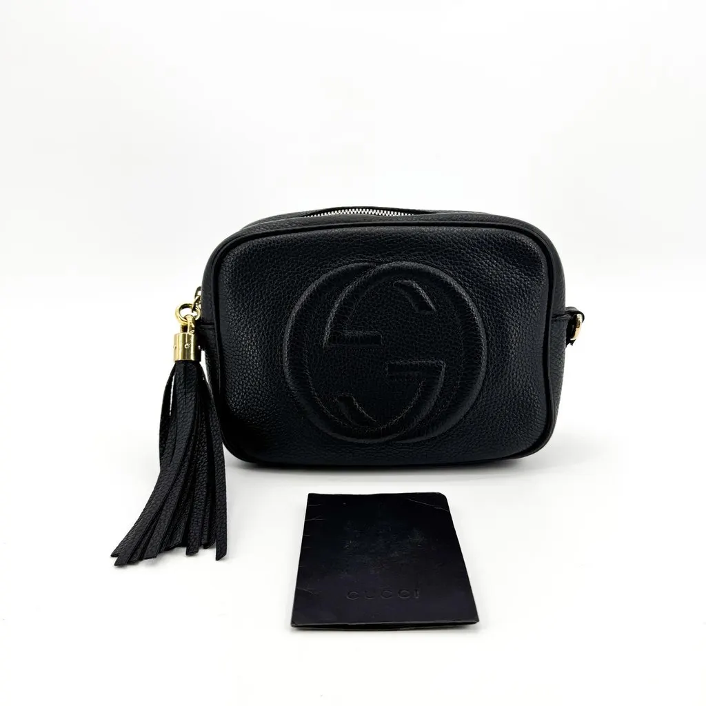 Gucci Soho Disco Shoulder Bag Black Black Leather Good - Back View